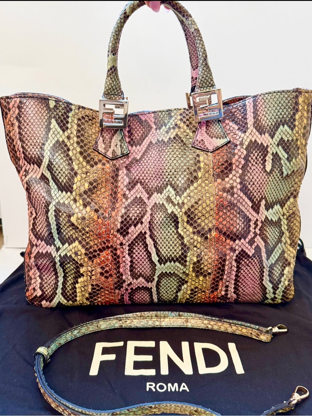 ULTRA RARE - FENDI Twin Python Tote Multicolor Bag - Archival Discontinued!
